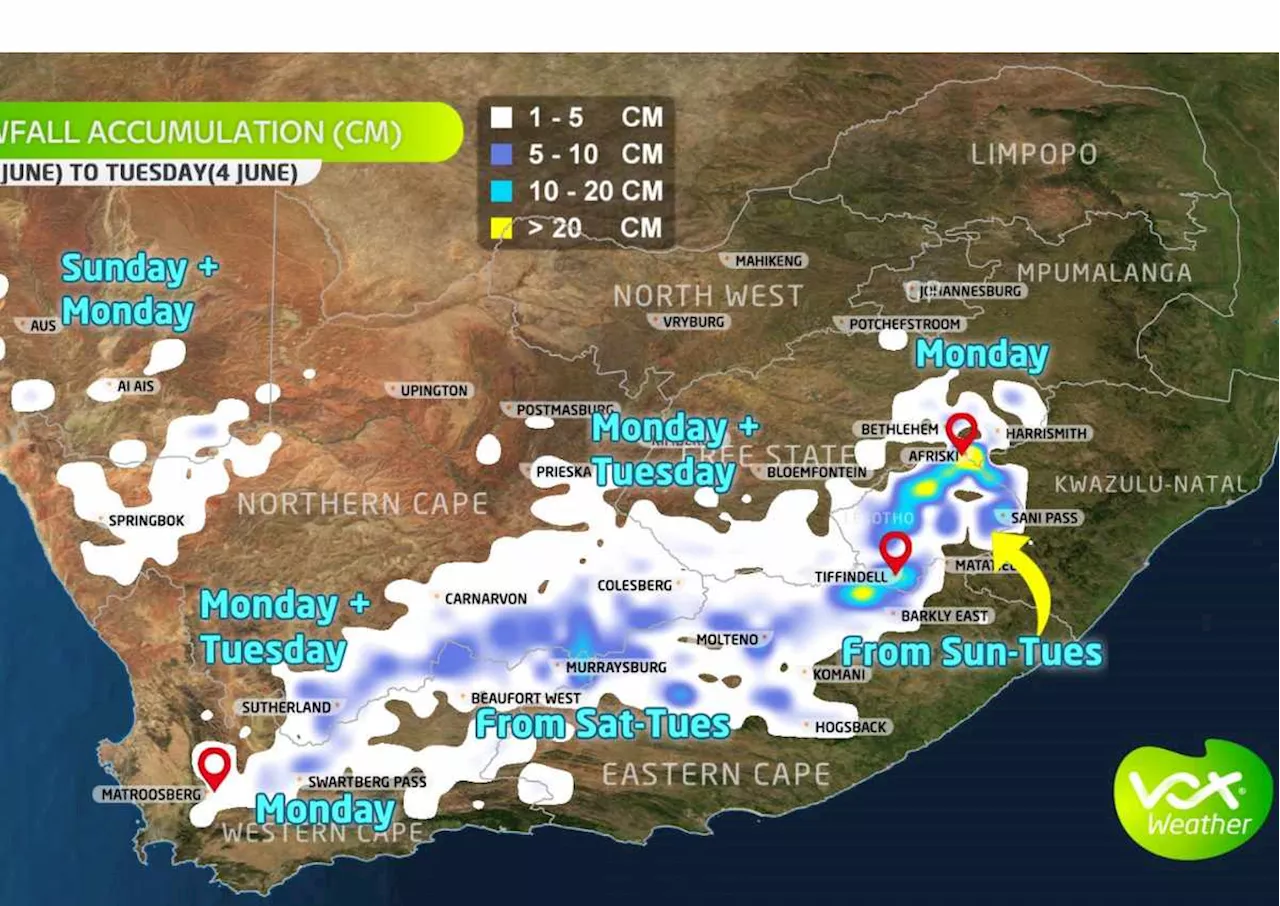 Light SNOW expected in GAUTENG and North-West