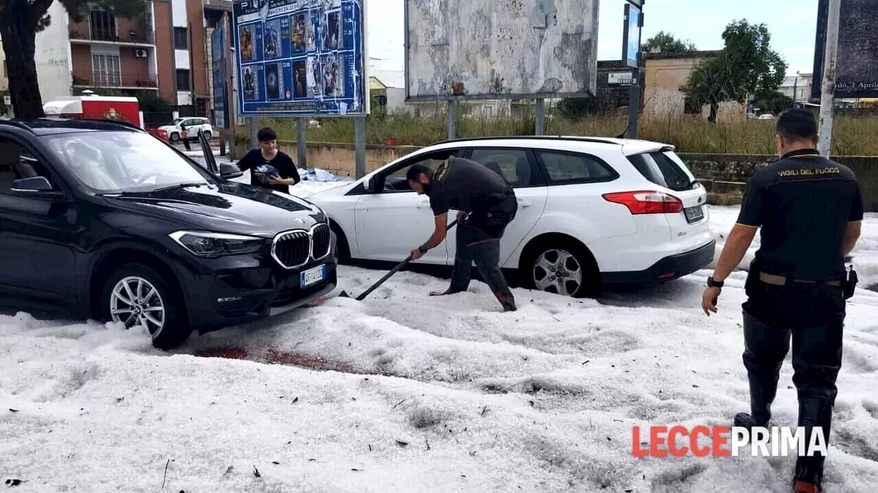 Micidiale grandinata su Nardò: foto e video