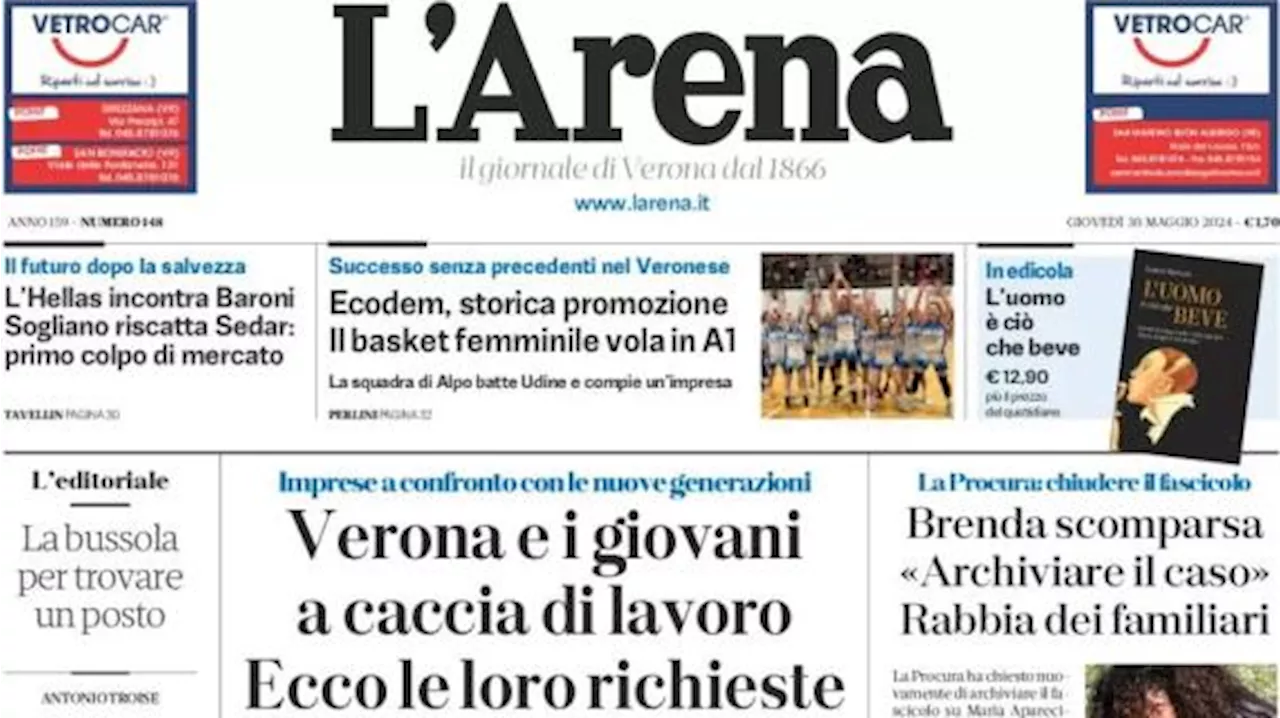 L'Arena: 'L'Hellas incontra Baroni, Sogliano riscatta Serdar: primo colpo di mercato'