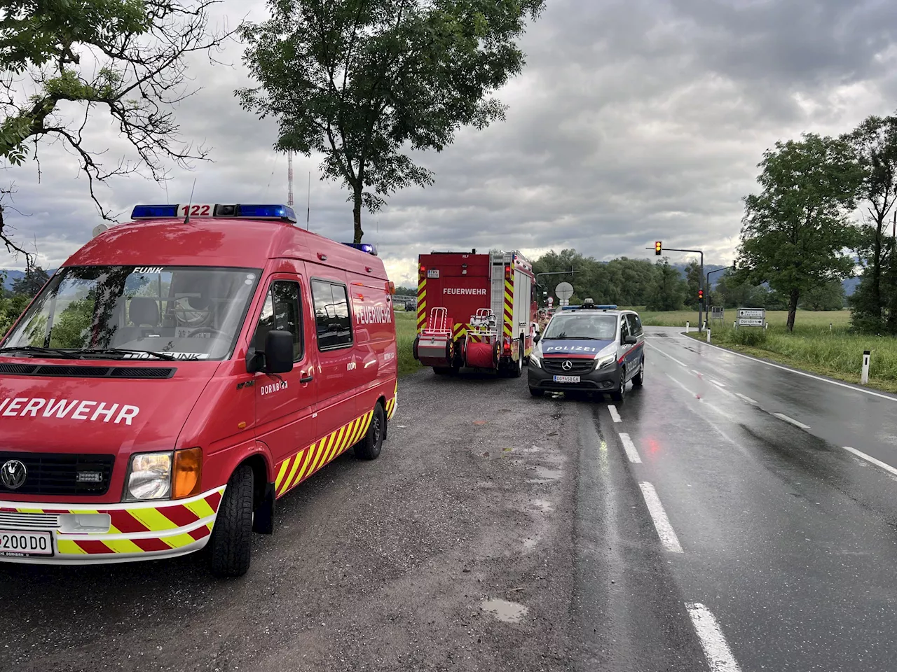 Einsatz nach Unfall in Dornbirn