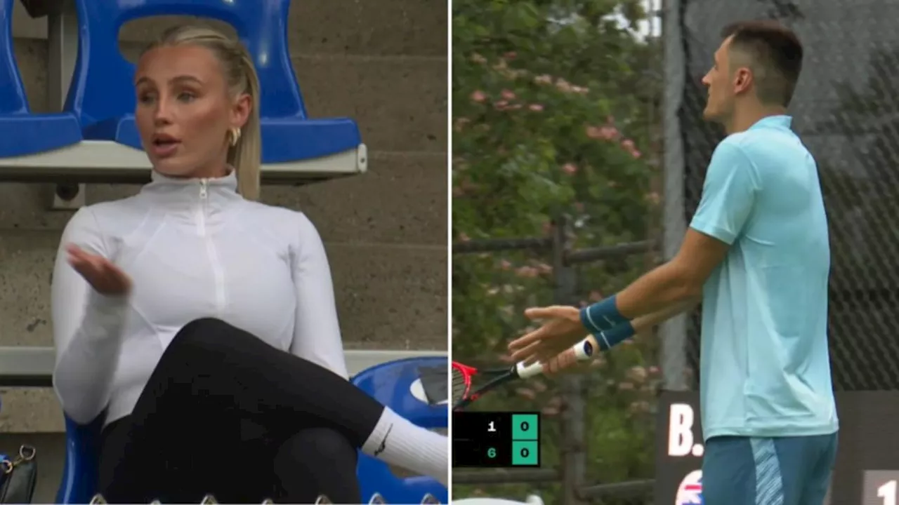 Bernard Tomic retires sick from ATP Challenger after fight with girlfriend Keely Hannah during match