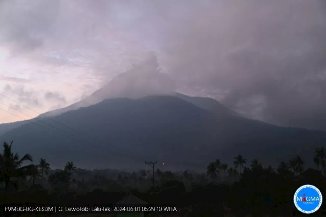 Gunung Lewotobi Laki-Laki erupsi tiga kali pada Sabtu pagi