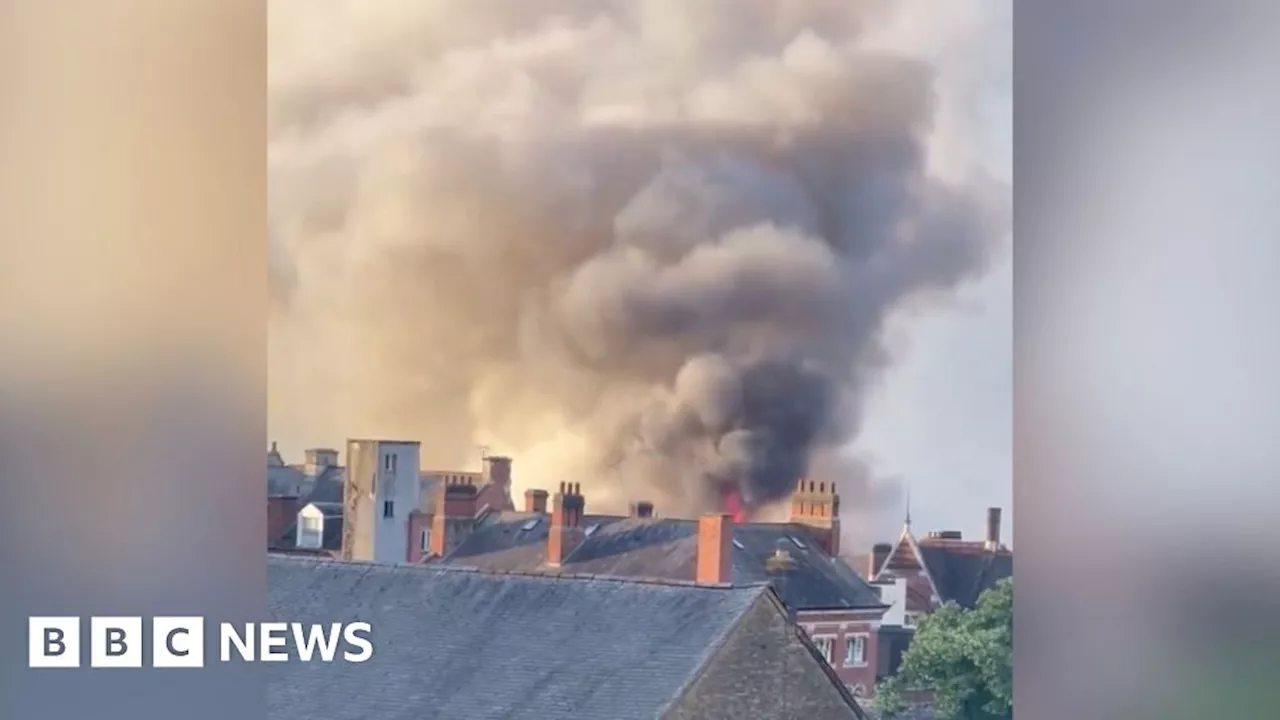 Firefighters battle 'large-scale fire' in Northampton town centre