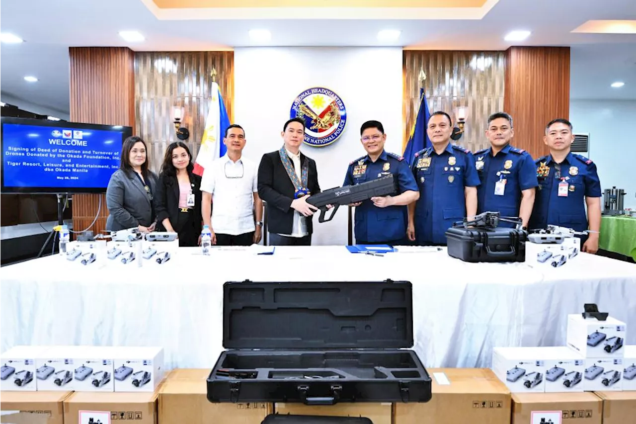 Okada Foundation donates P10-M worth of drone equipment to PNP