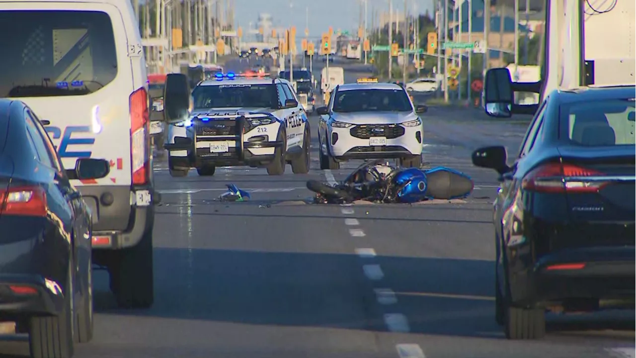 Man dead following collision between motorcycle and transit bus in Brampton