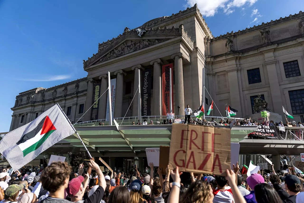 Pro-Palestinian protesters enter Brooklyn Museum, unfurl banner as police make arrests