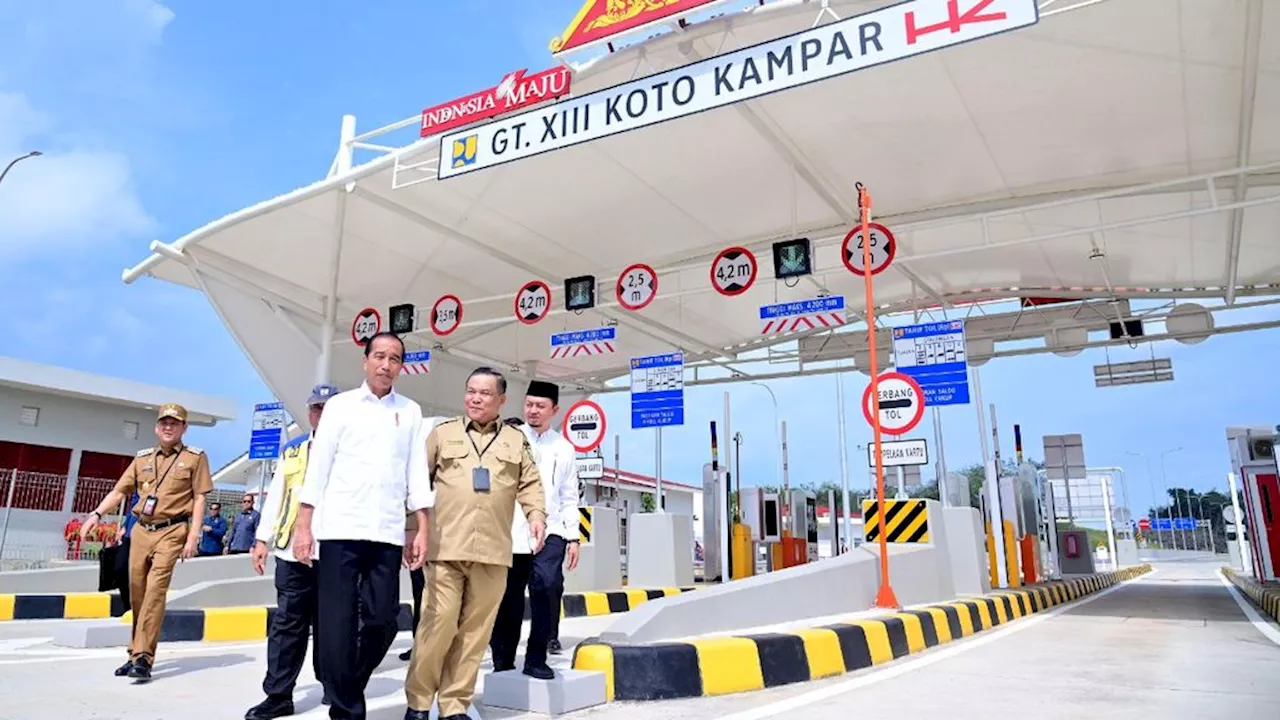 Resmikan ”Sirip” Tol Trans-Sumatera, Presiden Harap Tol Pekanbaru-Padang Tersambung