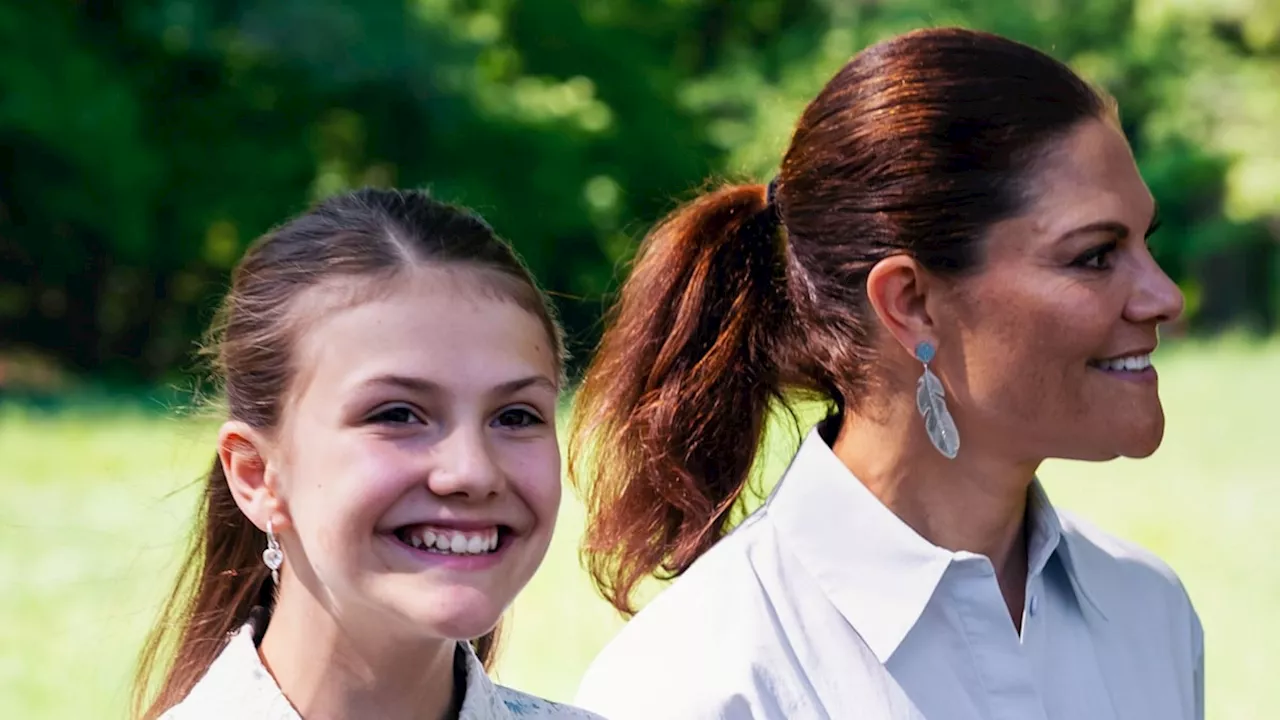 Princess Estelle, 12, twins with mother Crown Princess Victoria in Zara sandals