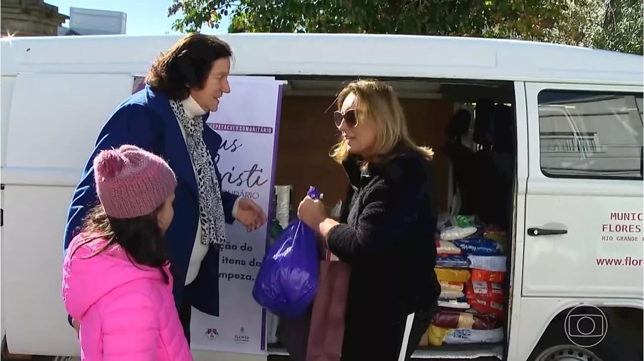 Durante celebração a Corpus Christi, fiéis arrecadam donativos para famílias afetadas por enchentes no RS