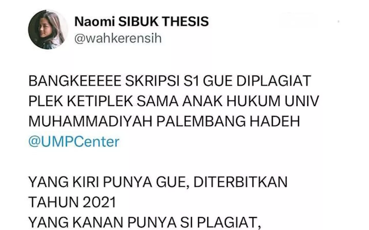 Viral! Mahasiswa UMP Diduga Memplagiat Skripsi, Kampus Bentuk Tim Advokasi