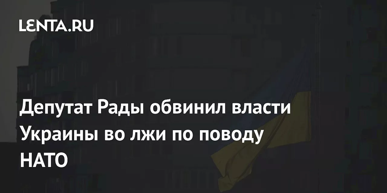 Депутат Рады обвинил власти Украины во лжи по поводу НАТО