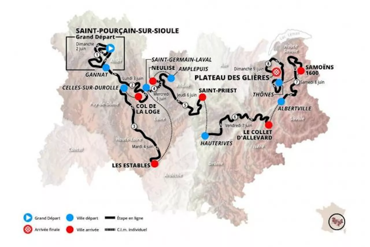 Découvrez le parcours du Critérium du Dauphiné 2024