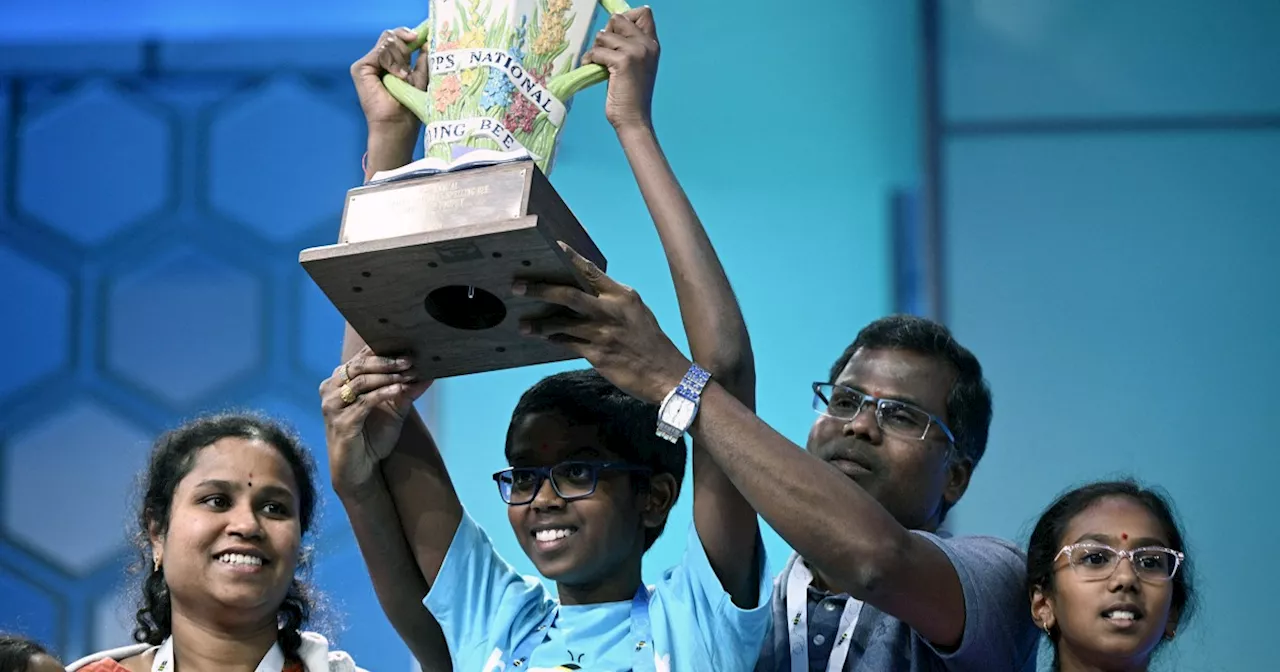 Spelling champ Bruhat Soma rides an unbeaten streak to the Scripps National Bee title, winning tiebreaker