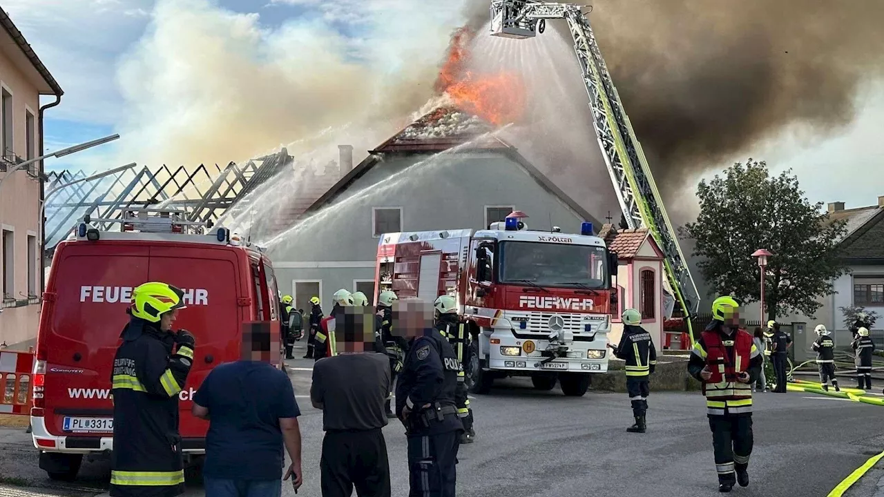 200 Feuerwehrleute bekämpften Großbrand in Großrust