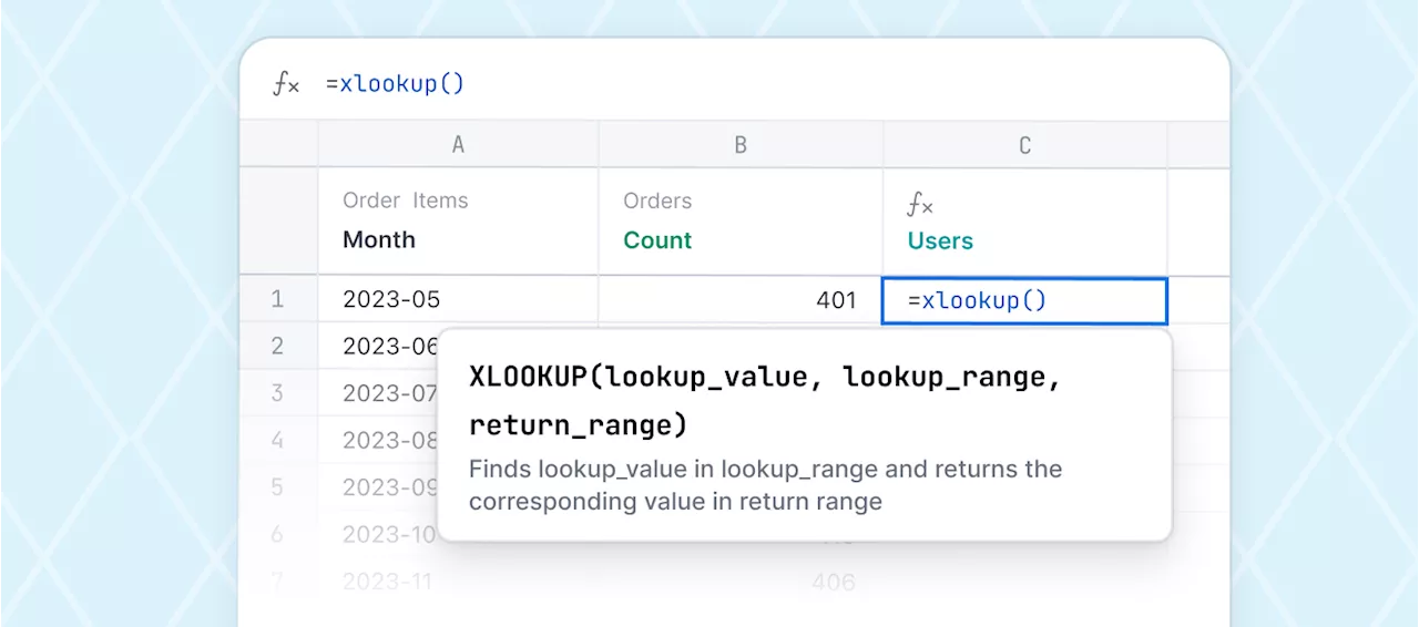 Introducing xlookup()