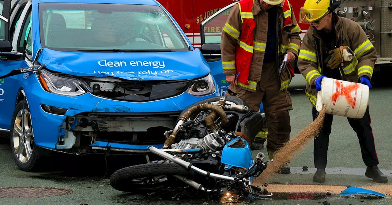 Motorcyclist seriously injured following two-vehicle collision in St. John's Friday evening