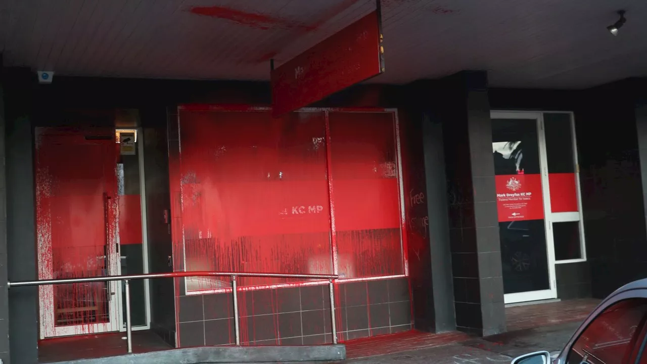 Pro-Palestine protesters cover Labor MP offices in red paint