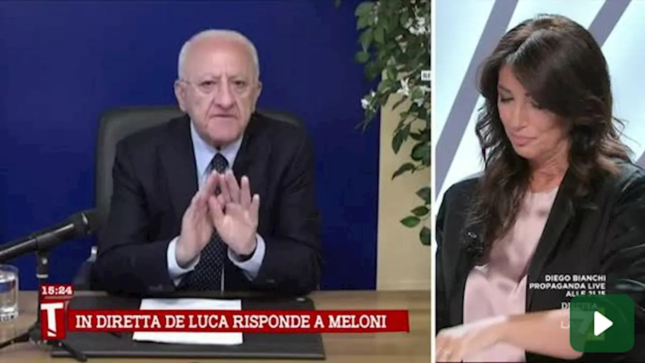 De Luca lancia un nuovo affondo a Meloni: 'Presidente del Consiglio a sua insaputa'