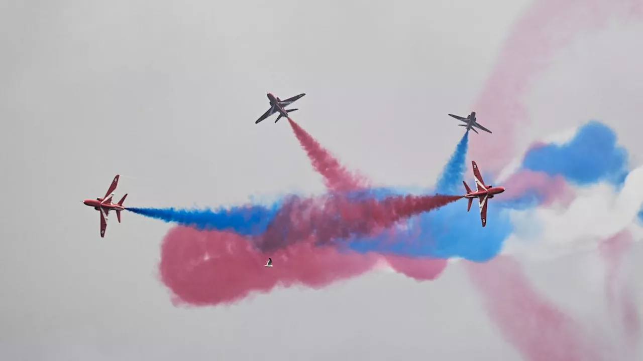 Red Arrows flight path and route map for Midlands Air Festival displays