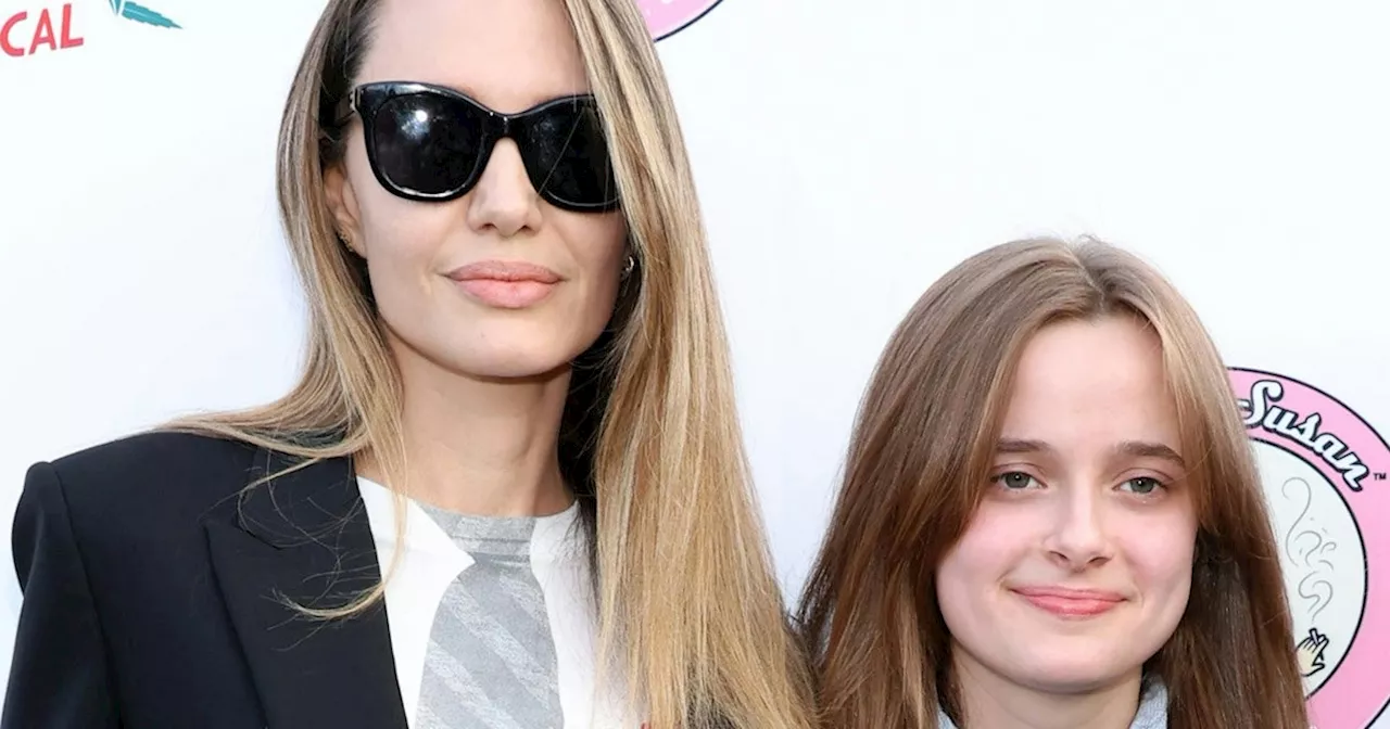 Angelina Jolie & Daughter Vivienne Twin In Matching Suits On the Red Carpet