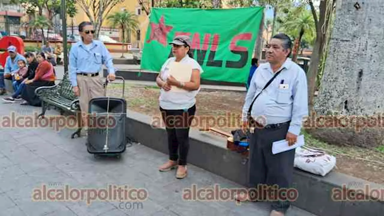 Protesta FNLS en parque de Orizaba para exigir liberación de Bustos Navarro