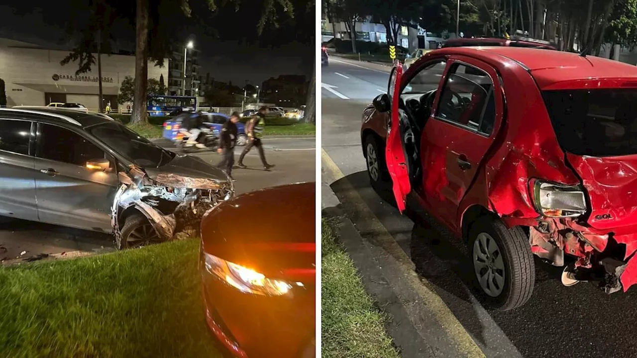 Fuerte accidente en Bogotá: tres vehículos chocan en la carrera novena (9) con calle 103