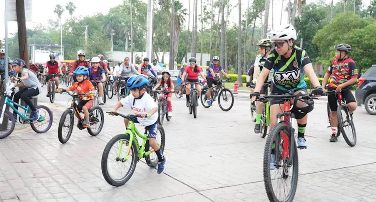 Universidad Autónoma de Tamaulipas realizó este sábado la 'Rodada Familia UAT'