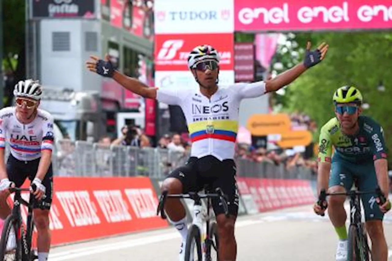 Jonathan Narváez le ganó el duelo a Pogacar en etapa 1 del Giro