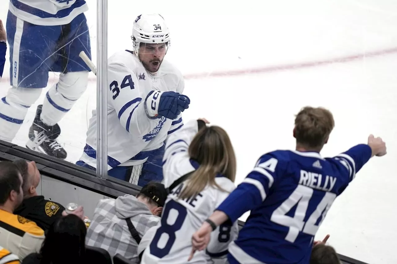 Leafs’ Auston Matthews skates ahead of Game 7 against Boston Bruins