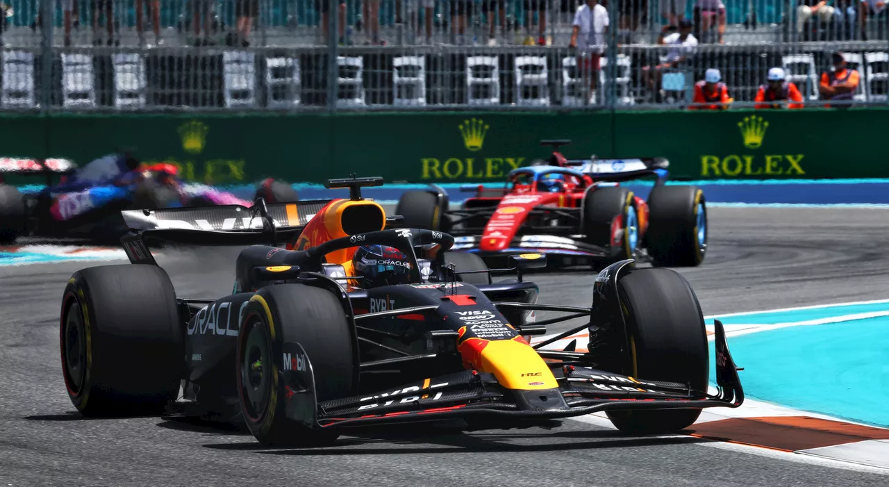 GP Miami, gara Sprint: Verstappen precede la Ferrari di Leclerc, gran prestazione di Ricciardo