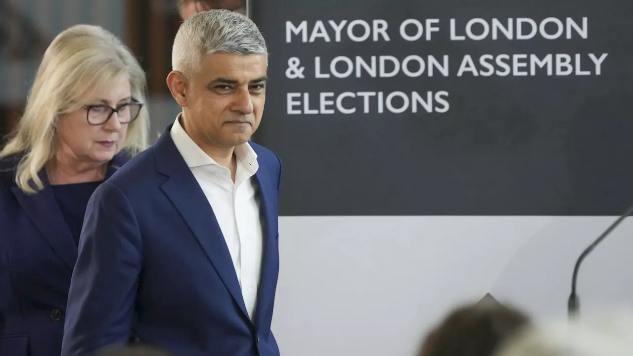 Labour's Sadiq Khan wins historic third term as London mayor