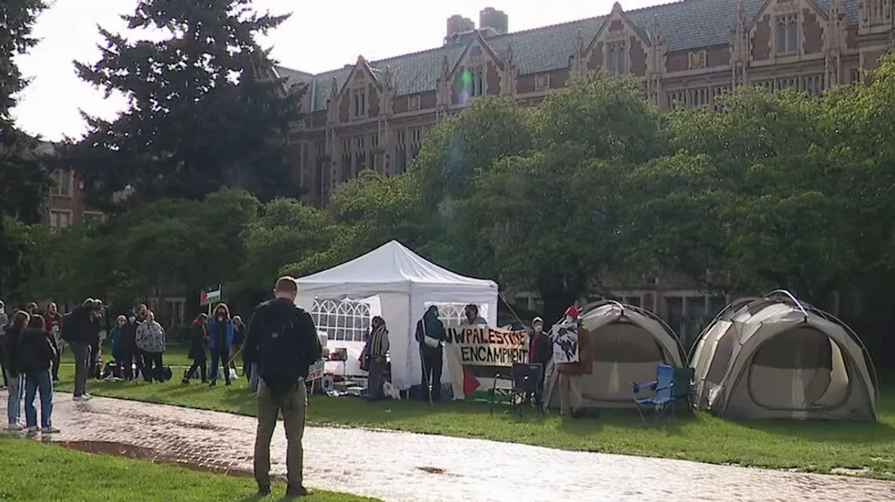 Pro-Palestinian protesters at encampment demand UW cut ties with Israel, Boeing