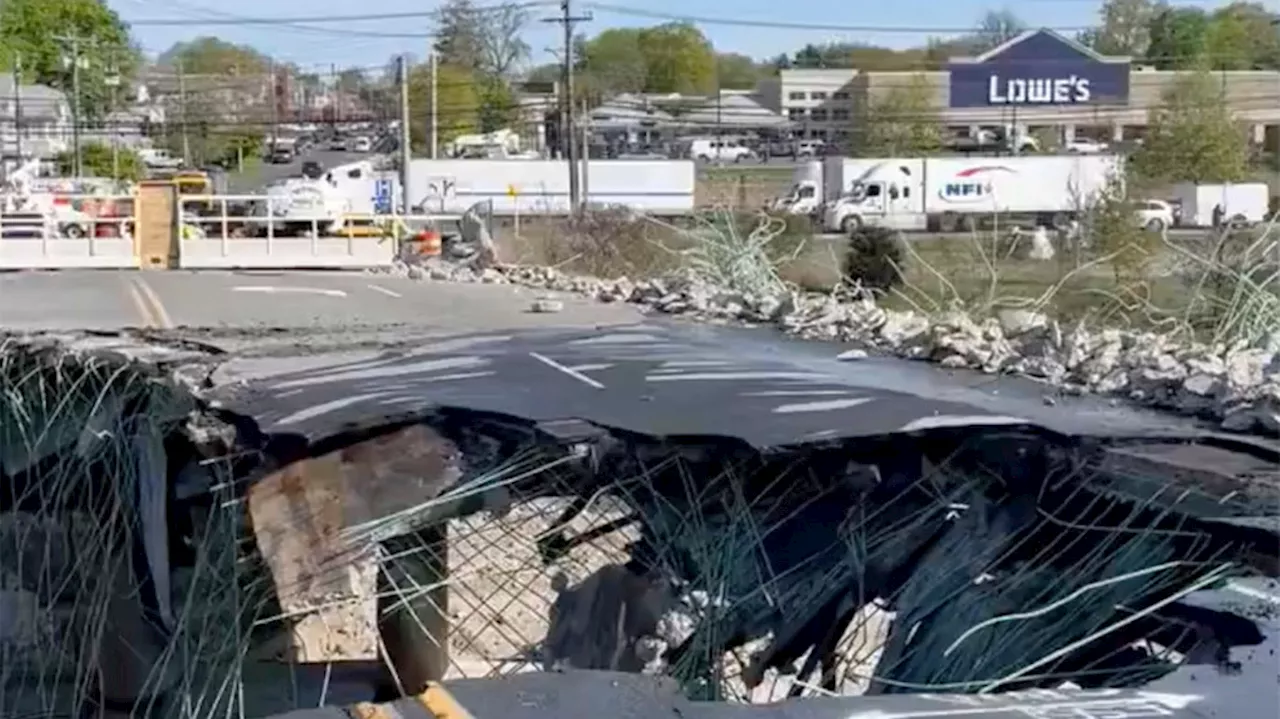 Officials demolish bridge damaged in fiery crash that kept I-95 in Connecticut closed