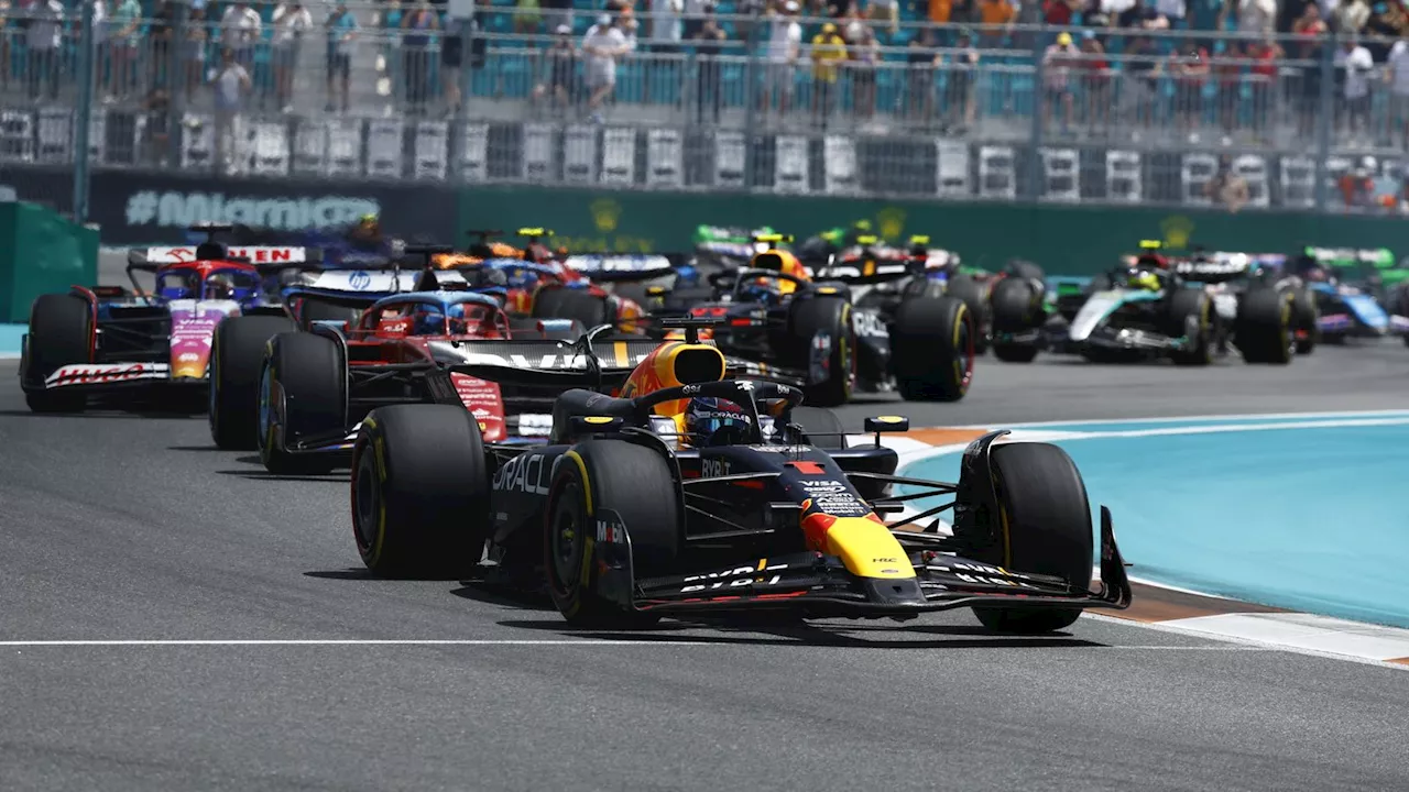 Miami GP Sprint: Max Verstappen beats Charles Leclerc as Lewis Hamilton penalised and Lando Norris retires