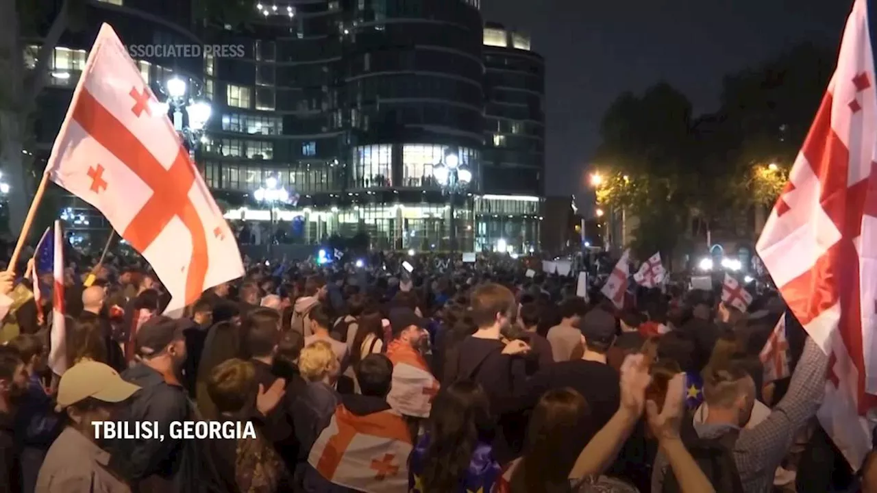 Thousands in Tbilisi, Georgia demand withdrawal of bill dubbed the 'Russian law' by critics