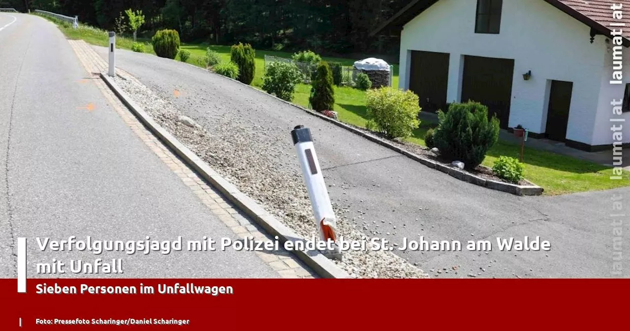 Verfolgungsjagd mit Polizei endet bei St. Johann am Walde mit Unfall