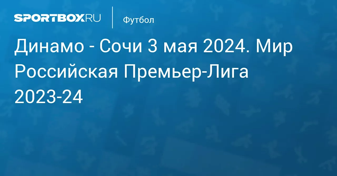  Сочи 5 мая. Мир Российская Премьер-Лига 2023-24. Протокол матча