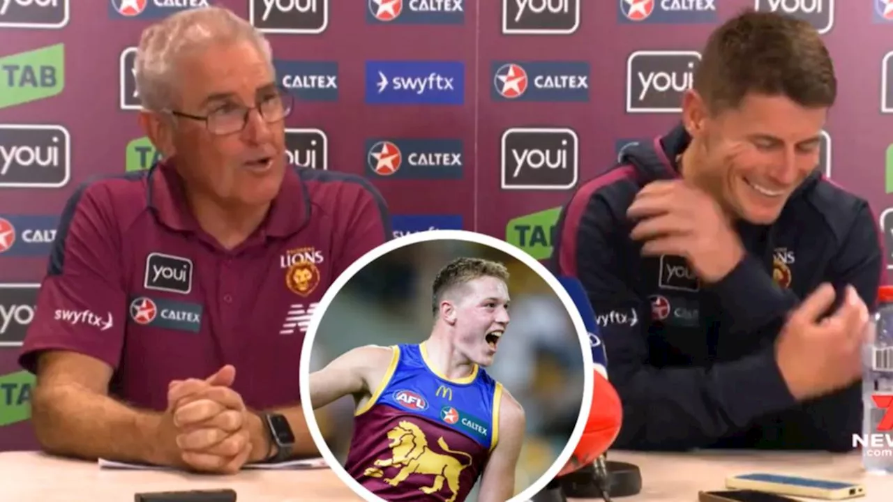 Brisbane Lions players in stitches over true story behind teenager Logan Morris’ whirlwind AFL debut