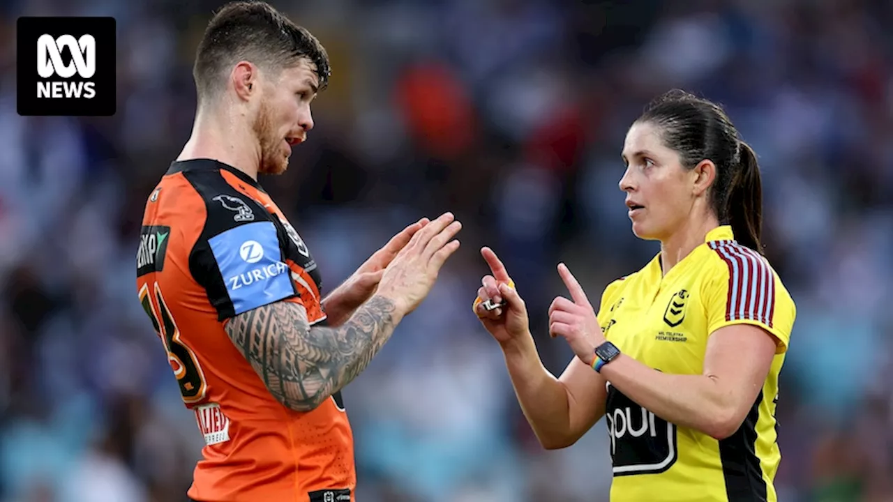 NRL calls for respect for referees after Kasey Badger cops criticism over Bulldogs-Tigers game