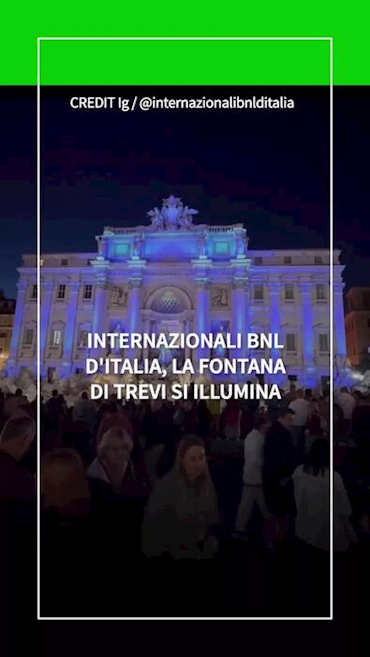 Internazionali BNL d'Italia, la Fontana di Trevi si illumina