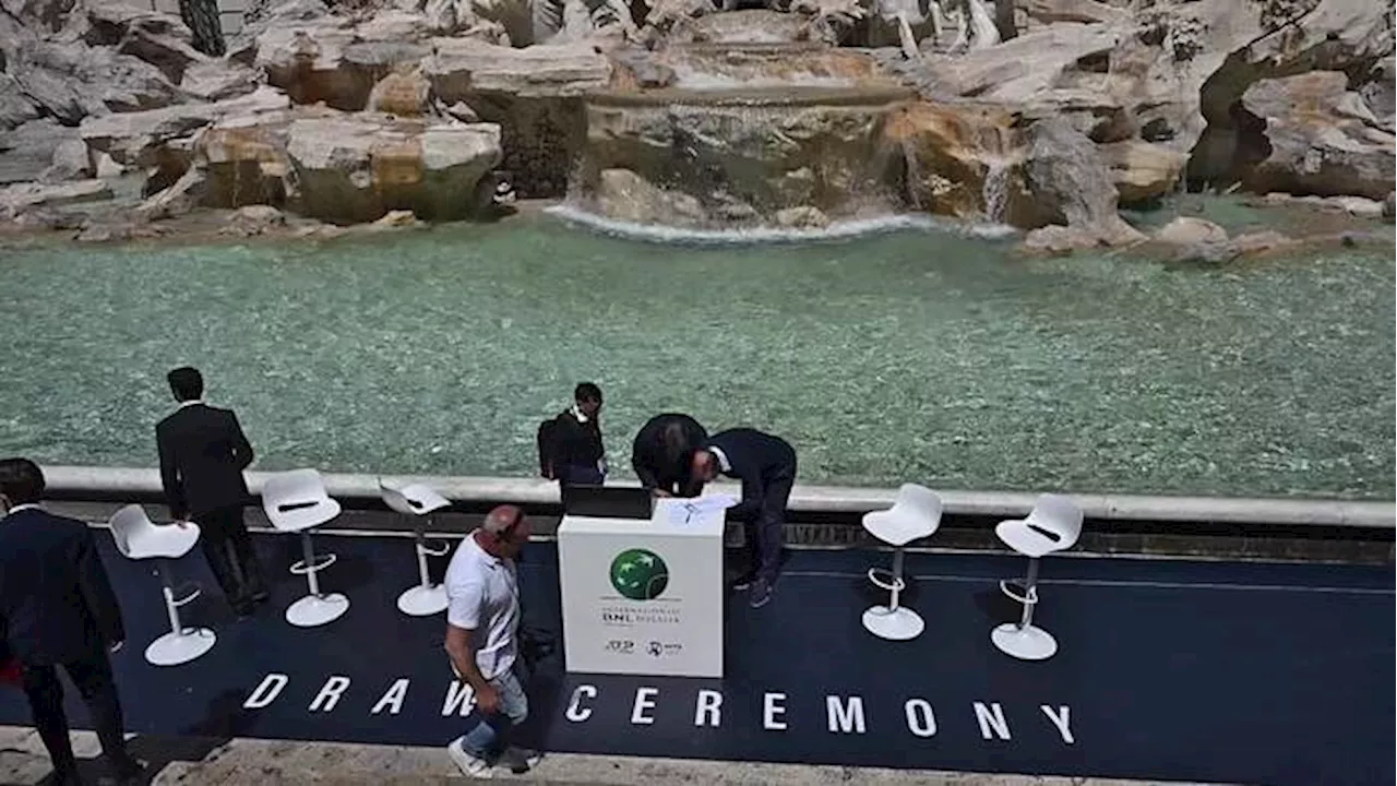 Internazionali d'Italia, i sorteggi davanti alla Fontana di Trevi