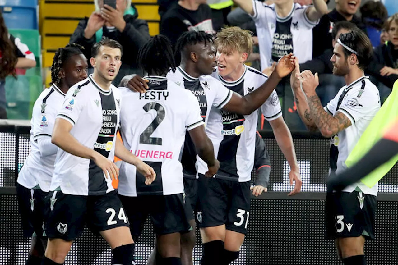 Serie A: Udinese-Napoli termina 1-1, Success tiene viva la speranza dei friulani CRONACA e FOTO