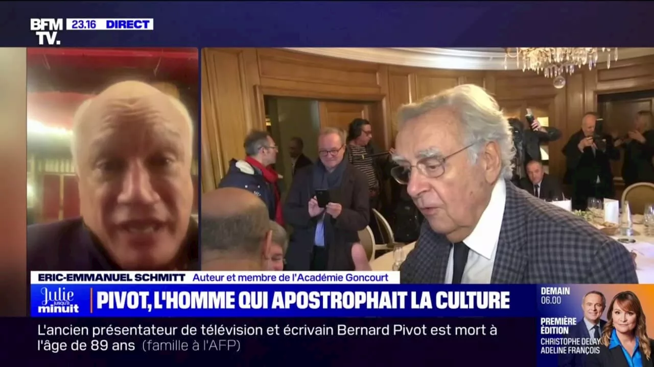 Mort de Bernard Pivot: 'Il avait un pouvoir assez incroyable de prescripteur', pour Éric-Emmanuel Schmitt