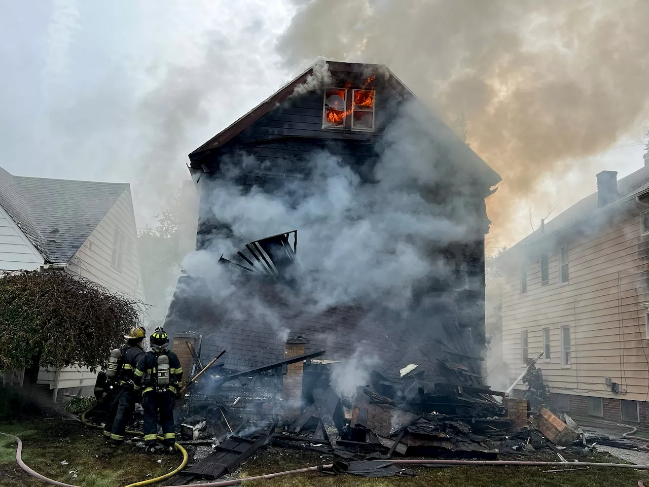 Twin babies, firefighters among 6 injured in house fire on Cleveland’s West Side