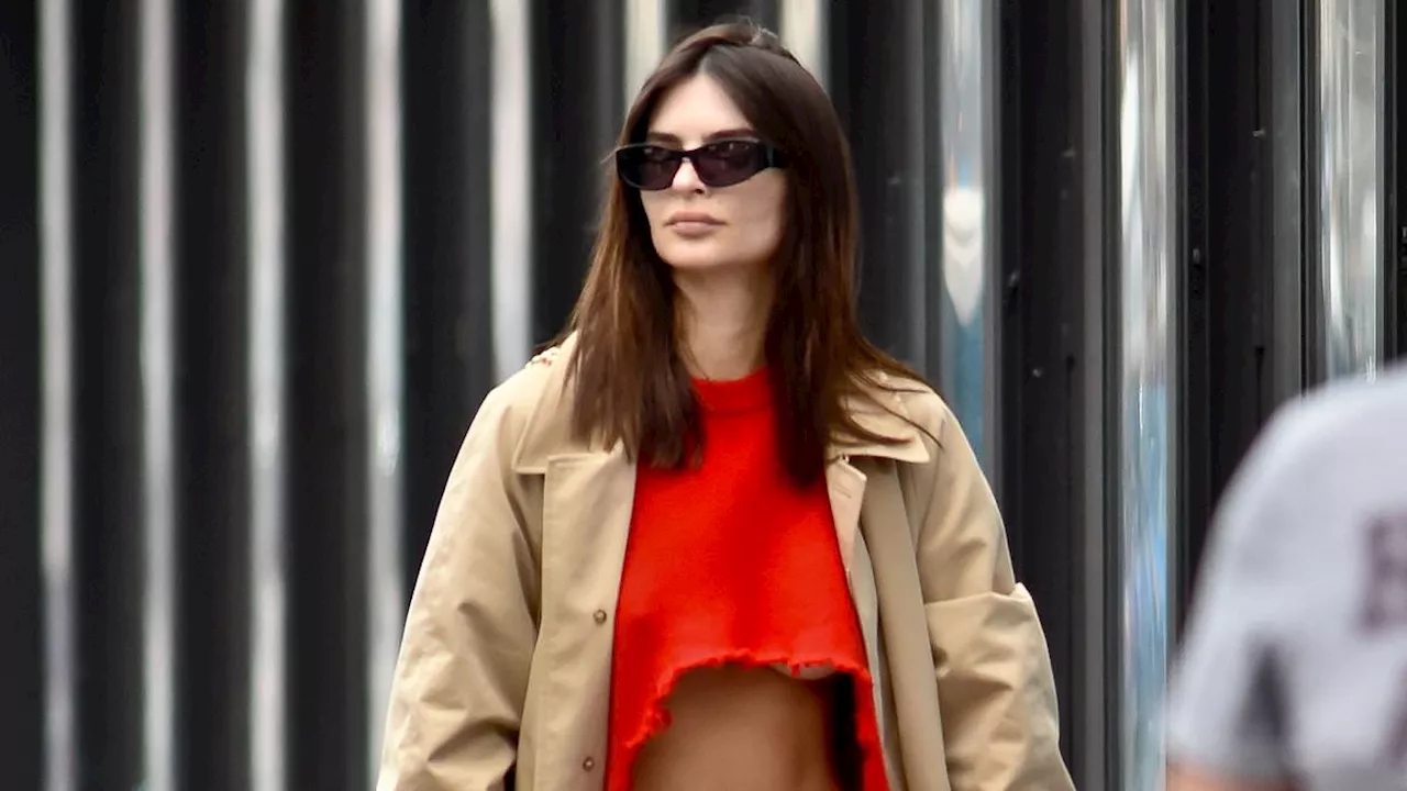 Emily Ratajkowski takes a fashion risk in a midriff-baring sweater