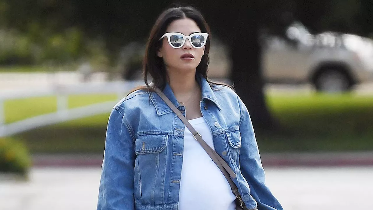 Jenna Dewan, 43, shows off her baby bump in tight white dress on family outing in LA... amid THAT...