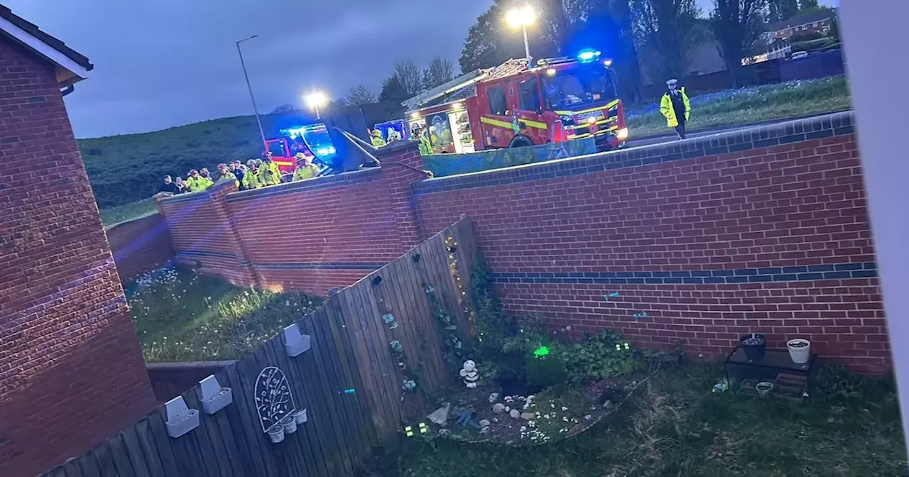 Road closed after car crashes into lamppost on notorious bend