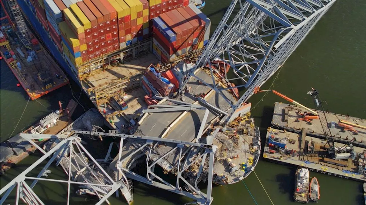 Baltimore bridge collapse: Salvage teams prepare to remove section of bridge from atop Dali