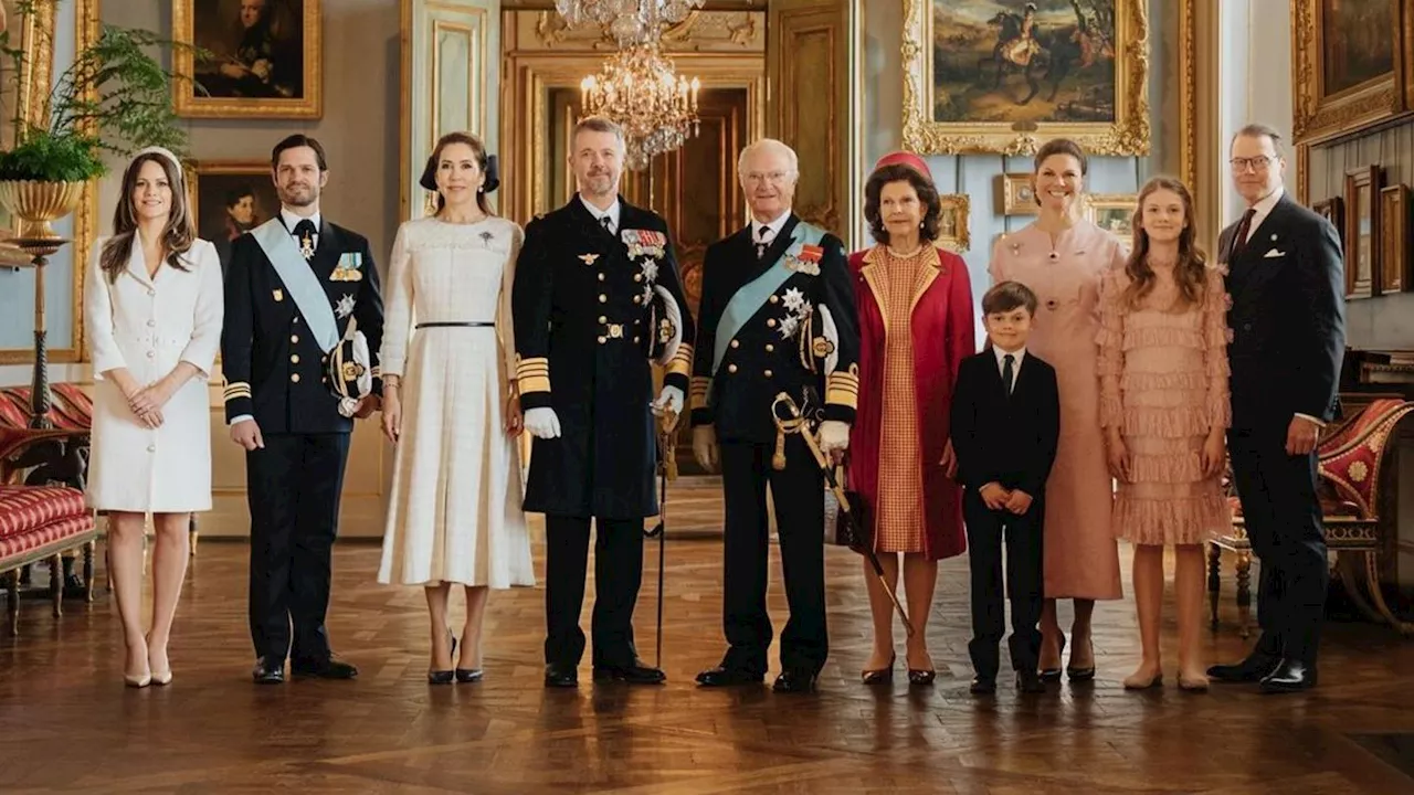 König Frederik + Königin Mary: Historisches Foto mit Schweden-Royals