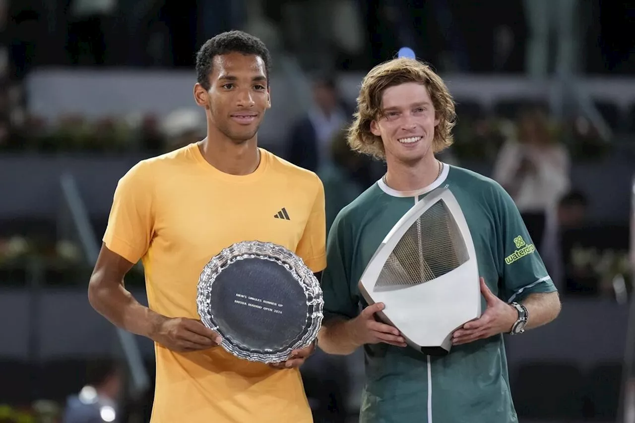 Andrey Rublev wins Madrid Open for the first time after rallying to beat Montreal’s Felix Auger-Aliassime